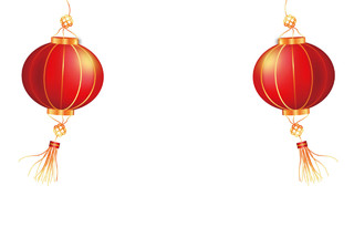 中秋灯笼春节红色中国传统灯笼2020新年元素矢量素材